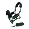 Licol et longe Equestrian Stockholm avec fourrure - Olivine sombree
