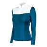 Polo de concours Equestrian Stockholm Light Breeze femme manches longues - Prairie bleu