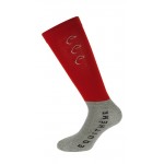 Chaussettes Equi-Theme Compet Rouge / gris clair