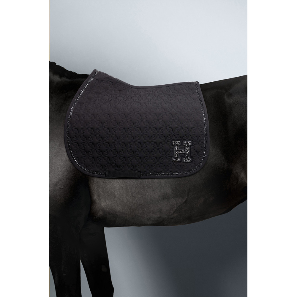 Tapis De Selle Kavalkade Avec Panneau Néoprène Intégré - Noir Rembourré