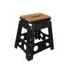 Tabouret pliant avec paillasson HKM - Noir
