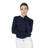 Polo dec concours slim fit femme avec inserts en mesh Equestro - Marine blazer