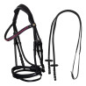 Bridon Equestro anatomique avec pierres Fuchsia - Noir