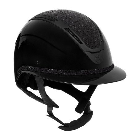 Casque femme Equestro Apocalypse coque brillante avec strass EN 1384-2023