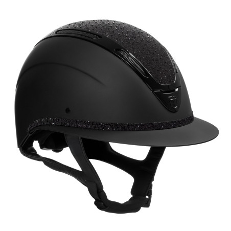 Casque femme Equestro Apocalypse coque mate avec strass EN 1384-2023