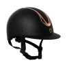 Casque femme Equestro visière large homologué EN 1384-2023 - Noir / rose gold