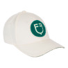Casquette de baseball Equestro logo sur patch en éponge - Blanc antique / vert ultramarine