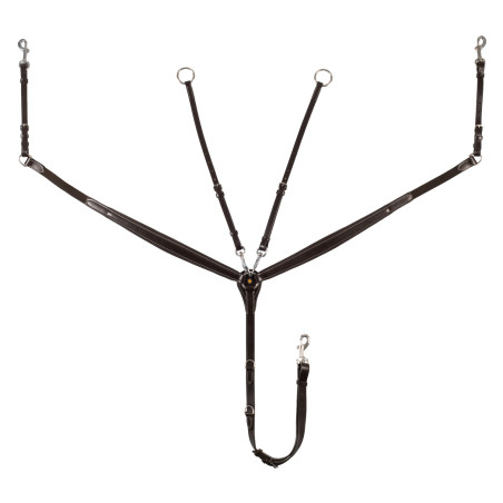 Collier de chasse Equestro avec fourche en cuir tanné