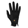 Gants unisexes Equestro en cuir synthétique fermeture auto-agrippante - Noir