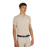 Polo homme Equestro d’entraînement avec détails contrastés manches courtes - Oxford tan / blanc