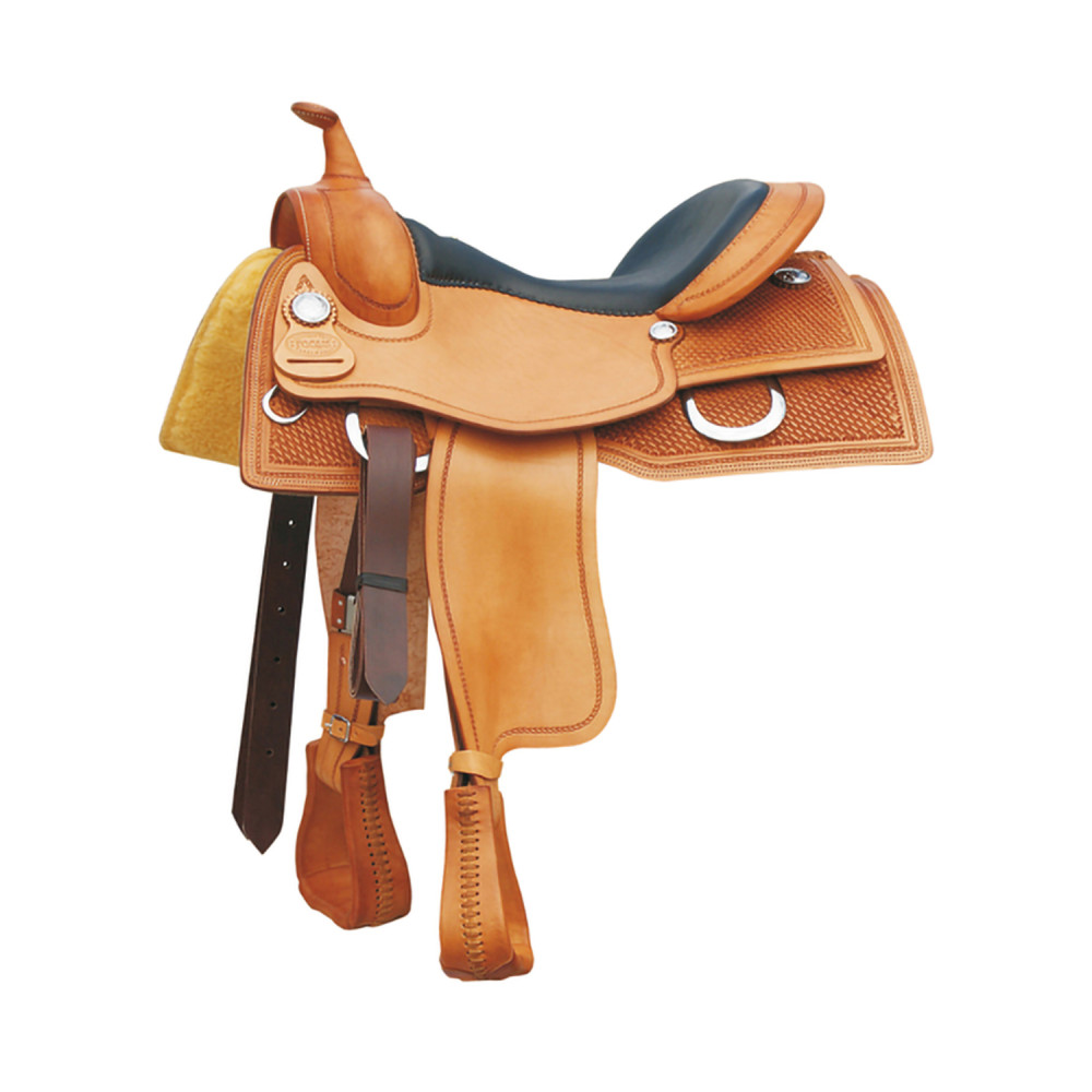 Selle Western Barrel Racing en cuir de qualité supérieure pour adulte