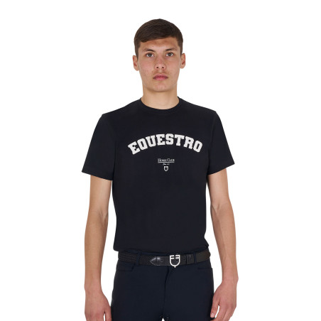 T-shirt homme Equestro Horse Club en coton manches courtes