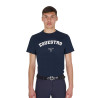 T-shirt homme Equestro Horse Club en coton manches courtes - Marine