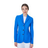 Veste de concours femme Equestro x FISE trois boutons - Bleu de savoie