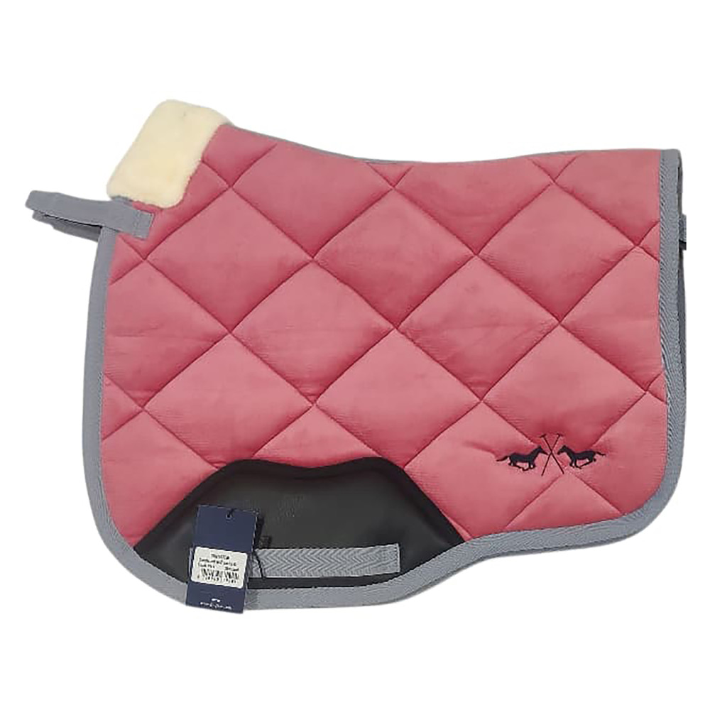 Tapis De Selle Equipad Dressage - Velours Mousse Mémoire De Forme - Framboise/Bourgogne