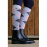 Chaussettes Equithème Argyle femme - Gris clair / vieux rose