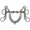 Pelham double brisure branches courtes Privilege Equitation - Inox / olive cuivre