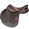 Selle doublée Saumur personnalisée Privilege Equitation - Marron / rose