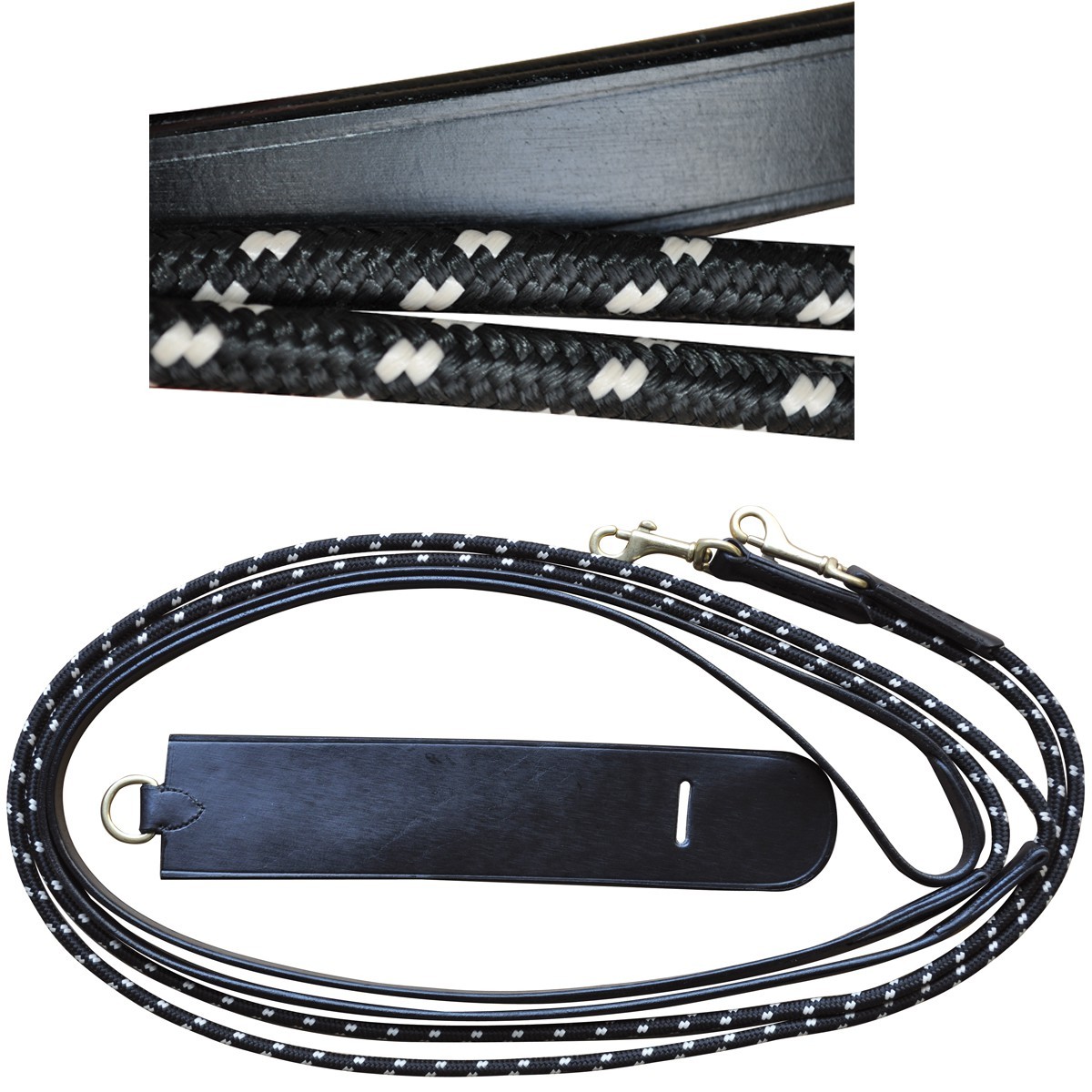 Rênes allemandes cuir/corde Chetak Marron Rênes allemandes cuir/corde Chetak Marron