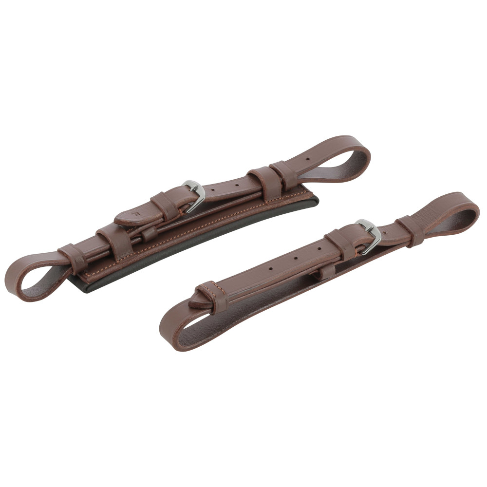 Muserolle Hackamore Eric Thomas – Cuir Vachette Anglais, Matelassée Large, Compatible Branches FEELING 607812