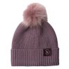 Bonnet tricoté enfants  pompon amovible Horze Noa - Violet silex