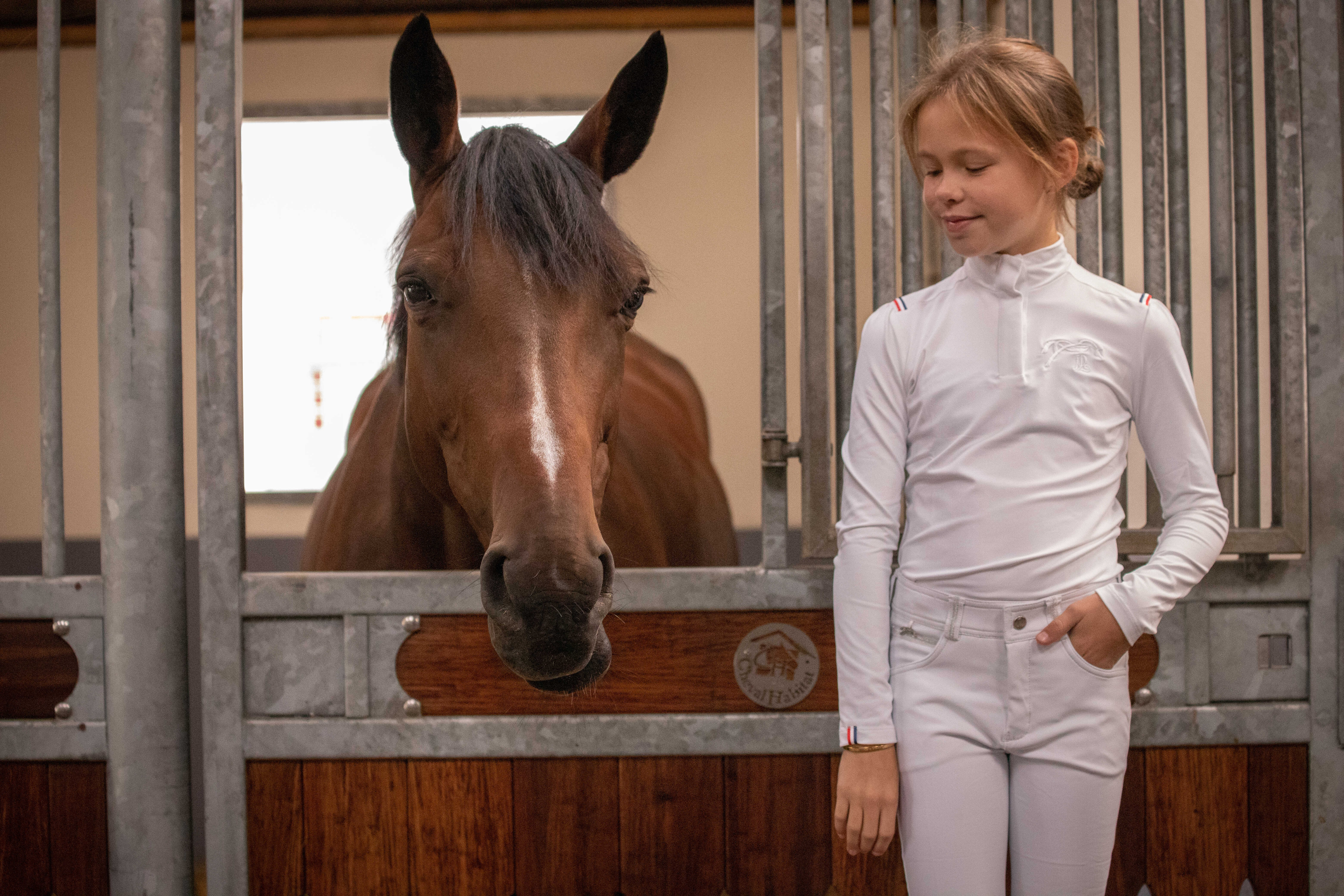Polo de concours Eden by PL Bruges Blanc / galon bleu blanc rouge