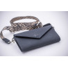 Pochette Pénélope Phone Pocket cuir perforé noir - Noir