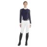 Polo de concours Rita Ego7 manches longues femme - Blanc