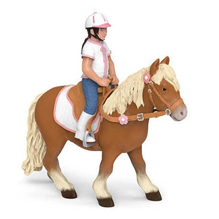 Figurine Poney shetland avec selle Papo