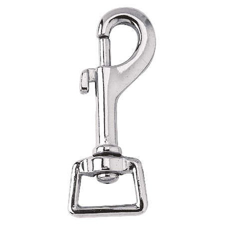 Mousqueton oeil 20 mm carré acier nickelé