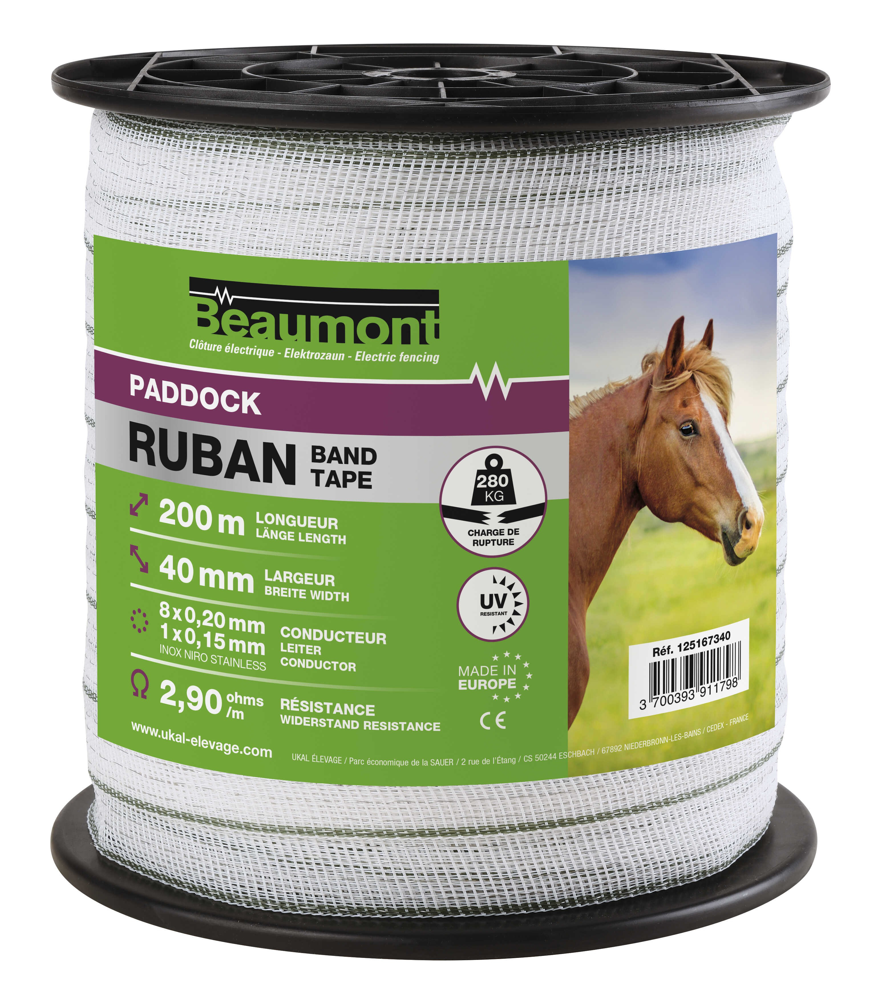 Ruban 40 mm 200 m Beaumont