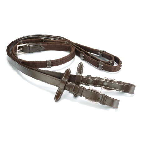 Rênes Daslö en toile boucles laiton poney