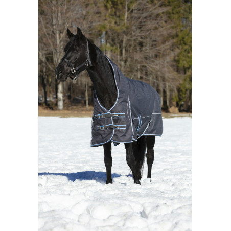 Couverture Equi-Theme Tyrex 1200 D High Neck 300g Gris / bleu Couverture Equi-Theme Tyrex 1200 D High Neck 300g Gris / bleu