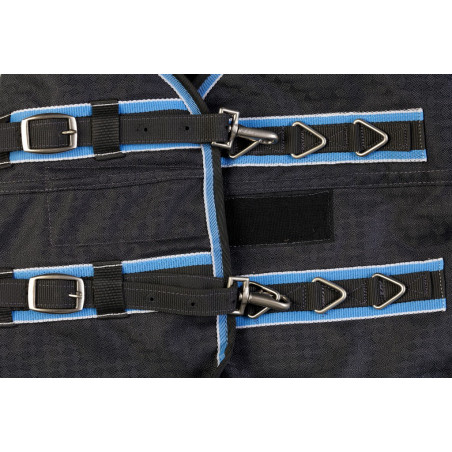 Couverture Equi-Theme Tyrex 1200 D High Neck 300g Gris / bleu Couverture Equi-Theme Tyrex 1200 D High Neck 300g Gris / bleu