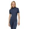 T-shirt d'entrainement Tommy Hilfiger Equestrian Palma 1/4 Zip femme manches courtes - Indigo délavé