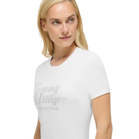 T-shirt manches courtes strass Tommy Hilfiger Equestrian Malibu femme