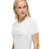 T-shirt manches courtes strass Tommy Hilfiger Equestrian Malibu femme - Blanc optique