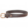 Ceinture sûrpiquée T de T - Havane foncé