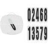 Numéro de départ 4 chiffres Equithème Rectangle - Blanc