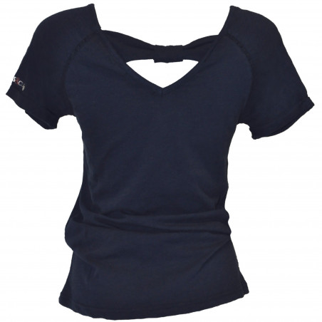 T-shirt femme Amaluza Flags & Cup Bleu marine