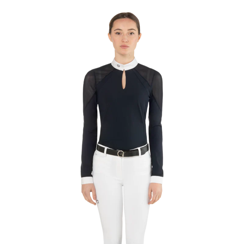 Polo de concours Teresa Ego7 manches longues femme Marine Bleu marine