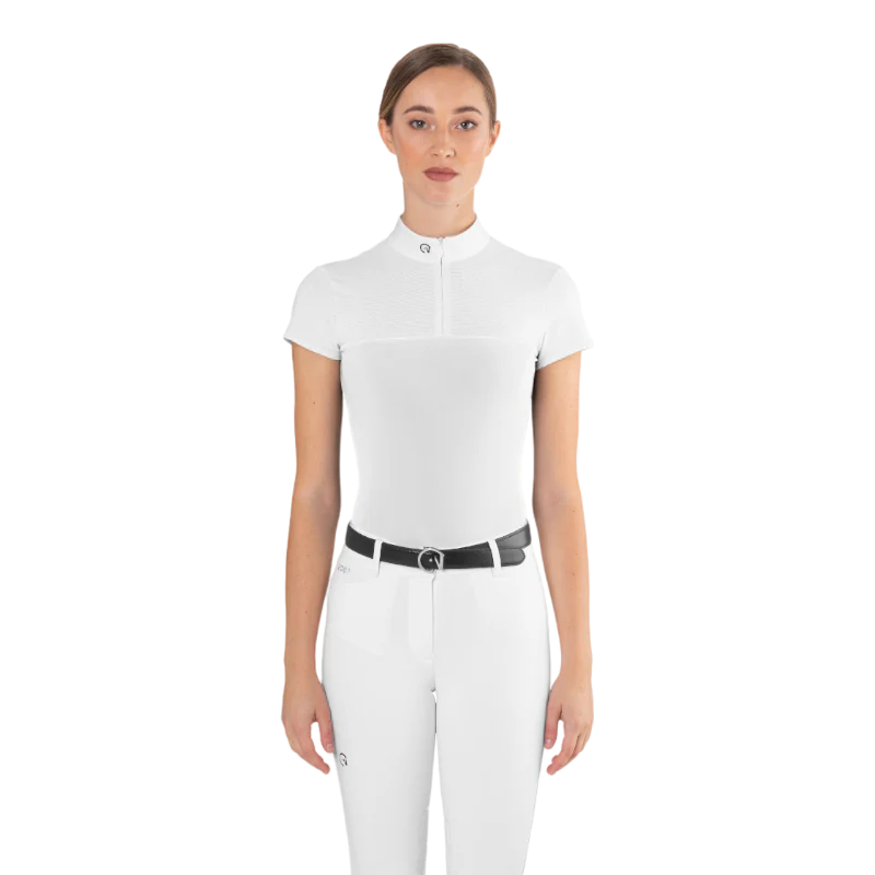 Polo de concours mesh Ego7 manches courtes femme Blanc