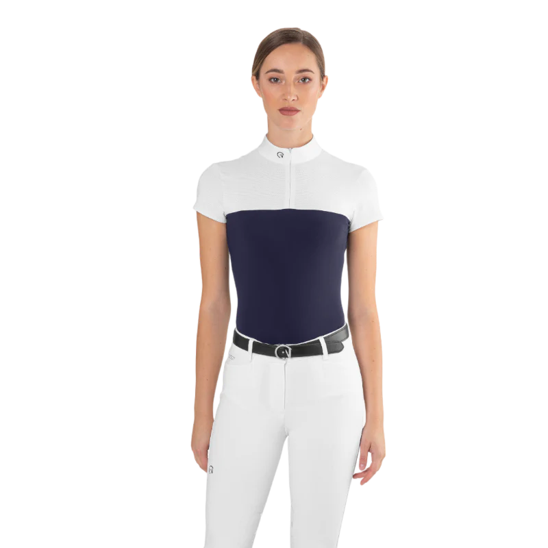 Polo de concours mesh Ego7 manches courtes femme Marine Bleu marine