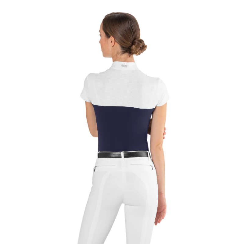 Polo de concours mesh Ego7 manches courtes femme Marine Bleu marine
