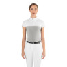 Polo de concours mesh Ego7 manches courtes femme - Gris glace