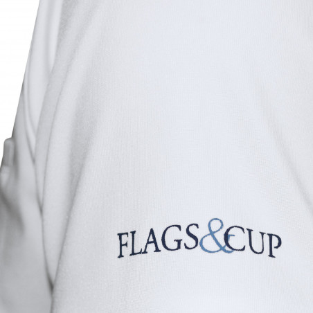 Polo homme Urbano manches longues Flags & Cup Blanc