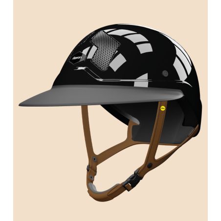 Casque Mips Flex-on Armet noir visière Mixte Star jugulaire marron