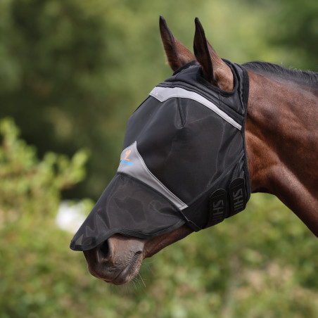 Masque anti-mouches Shires FlyGuard Pro Fine Mesh passage d'oreilles avec nez