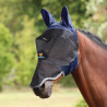 Masque anti-mouches Shires FlyGuard Pro Deluxe avec oreilles et nez - Marine