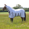 Couverture anti-mouches intégrale Shires Highlander Plus - Blanc / noir cerise
